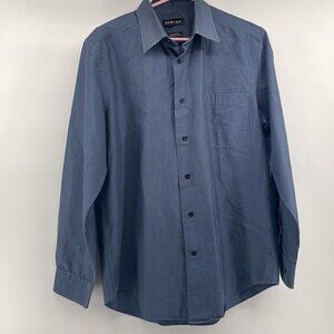 Horst Düsseldorf blue long sleeve button down shirt easy care career sz 15.5